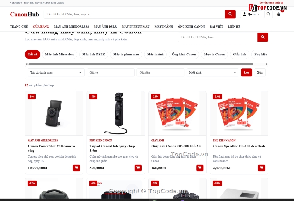 web sản phẩm,web cửa hàng,website sản phẩm